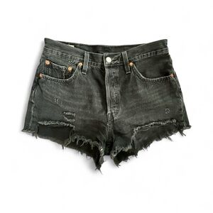 Levi's Black Distressed Jean Shorts